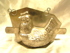 ANCIEN MOULE A CHOCOLAT MATFER DOUBLE POULE COCOTTE METAL FEREUX GRIS INOXYDABLE