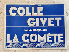 Ancien Carton publicitaire Colle Givet La Comète - Publicité 31,8 x 23,6cm