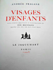 VISAGES d'Enfants  André Pragane Eaux Fortes /RISCHMANN/    1946  Velin de Rives
