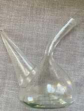 Porron vintage en verre soufflé bullé artisanal / porró pichet carafe à vin