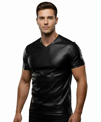 Nouveau shirt cuir noir - nouveau, en