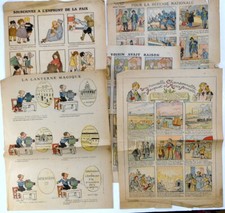 Lot 5 planches images façon Epinal emprunt défense Benjamin Rabier Métivet Capy