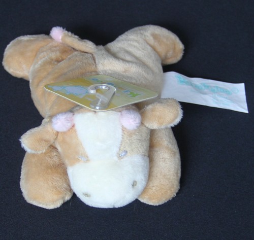 Doudou vache beige rose blanc - beige,