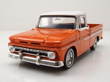 Chevrolet C-10 Fleetside Pick Up Get Low 1966 Orange Blanc 1:24 MotorMax Modèle