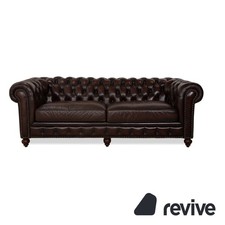 Chesterfield Cuir Places Braun Canapé Vintage