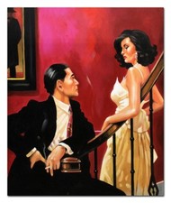 Cric Vettriano-75x90cm Peinture À L'Huile Toile Salon Art Tableau Déco G100912