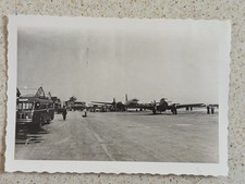 photo ALGERIE Aéroport ORAN LA SENIA 1949 avion - D.C.4 D.C.6 Goëland P-38