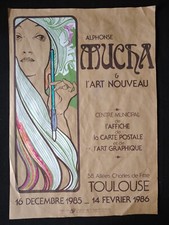 Affiche Exposition Alphonse Mucha € L' Art Nouveau À Toulouse 1985/ 1986