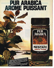 PUBLICITE ADVERTISING 114  1982  NESCAFE  café soluble  PUR ARABICA