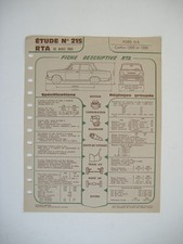 fiche technique RTA n°215
