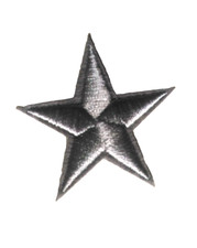 Patch écusson étoile star gris argenté thermocollant 4 x 4 cm