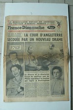 Ancien journal FRANCE DIMANCHE  fevrier 1957 cour d'Angleterre Buckingham