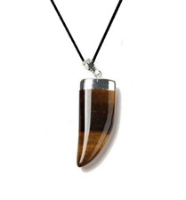 Un Pendentif oeil de Tigre Naturel (4,2cm) Collier Homme ou Femme, Cordon offert