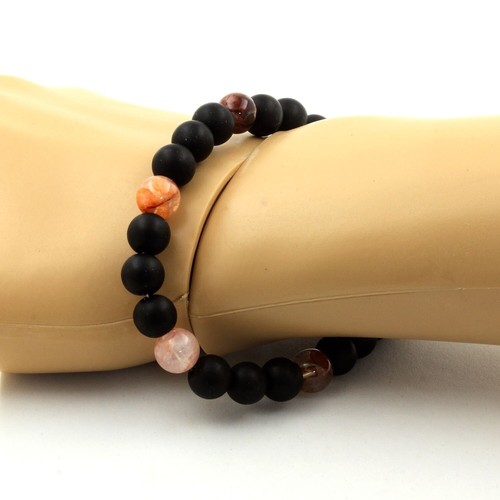 Bracelet perles onyx - perles,