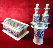 Service à condiments 5 pièces en céramique d'Italie MANCIOLI vintage