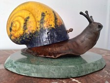 Lampe art déco Art de France, luminaire ancien bronze et pâte de verre