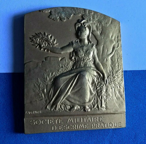 Médaille plaque bronze dorée - plaque,
