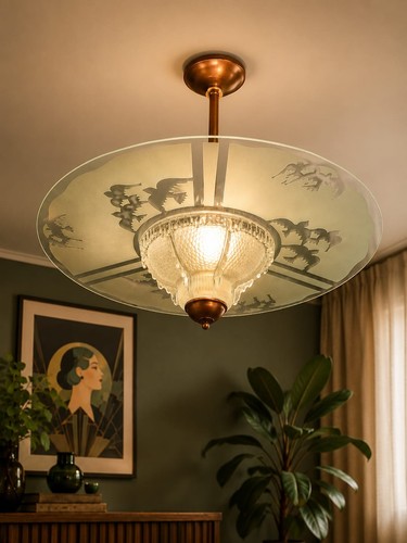 Suspension art déco cuivre - déco,