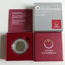 AUTRICHE 25€ EURO 2017 MICROCOSME ARGENT / NIOBIUM + COFFRET