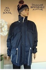 VESTE DOUDOUNE IMPERMÉABLE DEGRIFFEE BLEU MARINE NEUVE T 46/48 XXXL MIXTE 