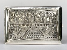 Sublime ancien ETUI A CIGARETTES en ARGENT MASSIF CAMBODGE BOUN THAN poinçon 900