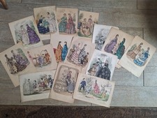 15 gravures de mode couleur magasin journal des demoiselles moniteur gravure anc