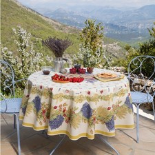 Nappe ronde coton enduite rose