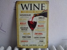 TOLE METAL WINE VIN CEPAGE 20