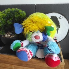 Peluche Popples ball de tennis année 1987 Mattel jaune bleu blanc vintage ancien