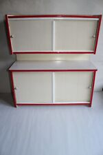 Jouet ancien de poupée buffet de cuisine vintage en formica hauteur 54 cm