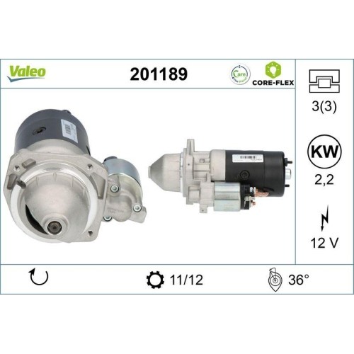 Démarreur valeo 201189 - démarreur,