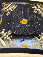 Carré Hermès soie authentique Air France Anniversaire 70 ans 90 cm, pas de boite