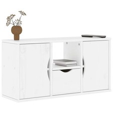 Meuble TV avec tiroir ODDA blanc 79x24x40 cm bois massif pin vidaXL