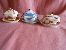 3 Soupières Miniatures en Porcelaine d'Art de LIMOGES