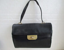 Sac en cuir noir vintage années 50