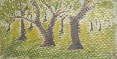 Tableau vintage gouache - tableau, la