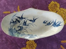 Ravier Terre de Fer Jules Vieillard Bordeaux Service Hirondelle Déco Bleu Oiseau