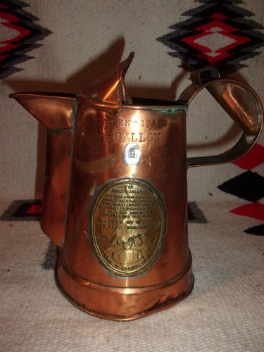Antique copper beer pitcher - antique,