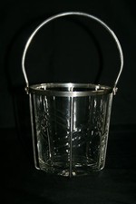 Seau à glace en  Cristal et métal argenté