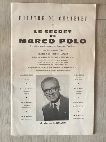 Programme 1960 théâtre - de,