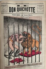 LE DON QUICHOTTE 1883 N° 490 FERRY BIDEL LA CAGE AUX LIONS  PAR GILBERT MARTIN