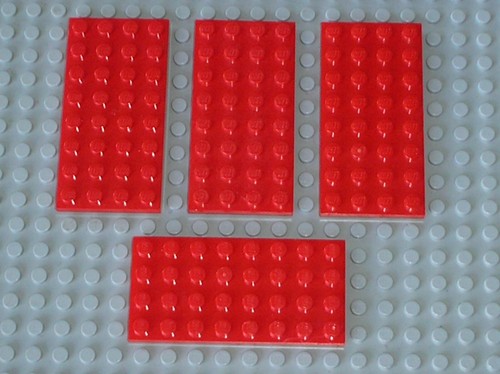 Lego red plate - 4, 4