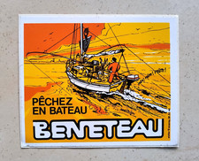AUTOCOLLANT ancien sticker BENETEAU 1975 voilier bateau Hubert PACTEAU Challans