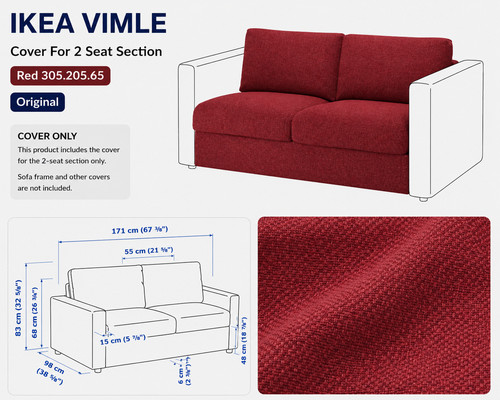 Housse ikea vimle pour section - pour,