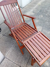 CHAISE LONGUE DE JARDIN DE COULEUR MARON PLIABLE