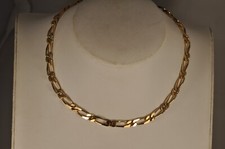 COLLIER CHAINE HOMME GROSSES MAILLES PLAQUE OR FIX VINTAGE MAN'S CHAIN