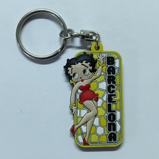 Porte-Clé Souple Betty Boop Jaune Espagne Barcelona Barcelogne KeyChain /B06