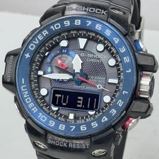 Montre Homme Casio G-SHOCK Gulfmaster GWN-1000B-1BJF Noir Bleu Radio Wave Solar
