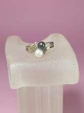 Bague Or 18 Carats Perle Et Petit Diamant