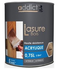 LASURE BOIS CHENE ACRYLIQUE HAUTE RESISTANCE 0.75L ADDICT hydrofuge protège